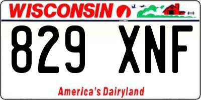 WI license plate 829XNF
