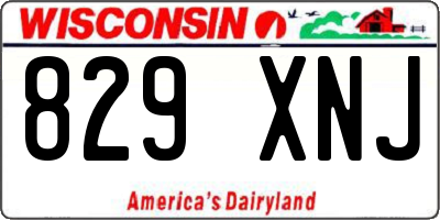 WI license plate 829XNJ