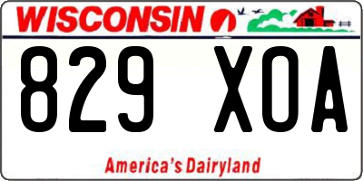 WI license plate 829XOA