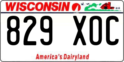 WI license plate 829XOC