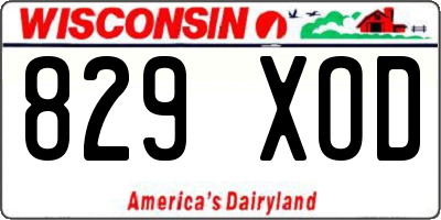 WI license plate 829XOD