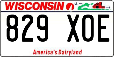 WI license plate 829XOE