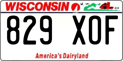 WI license plate 829XOF