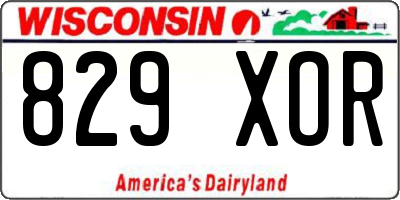 WI license plate 829XOR