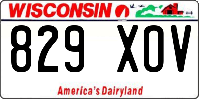 WI license plate 829XOV