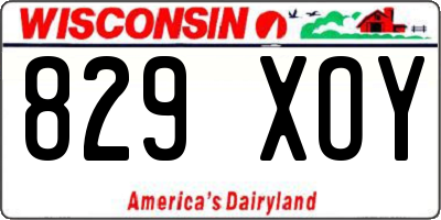 WI license plate 829XOY