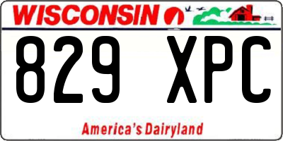 WI license plate 829XPC
