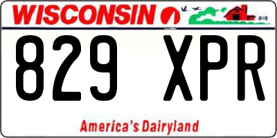 WI license plate 829XPR