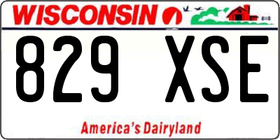 WI license plate 829XSE