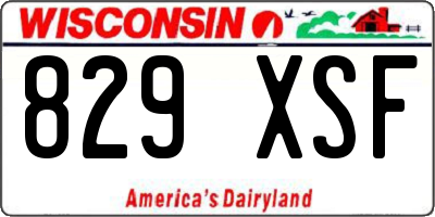 WI license plate 829XSF