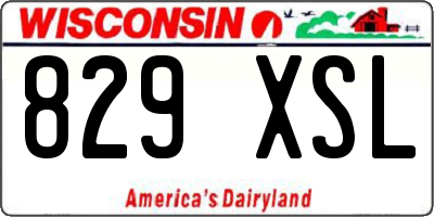 WI license plate 829XSL