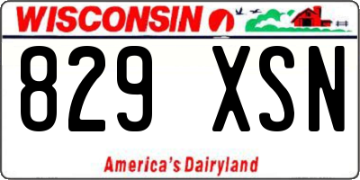 WI license plate 829XSN