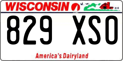WI license plate 829XSO