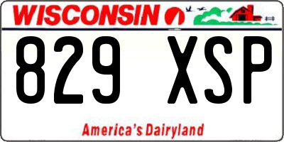 WI license plate 829XSP