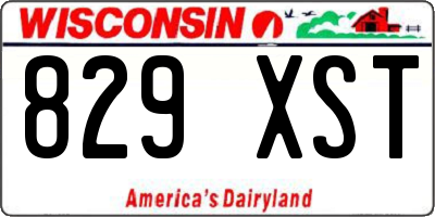 WI license plate 829XST