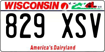 WI license plate 829XSV