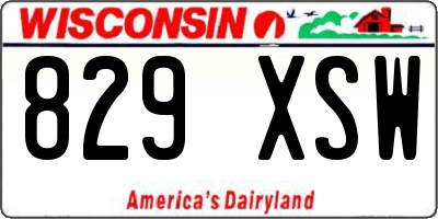 WI license plate 829XSW
