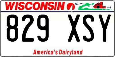 WI license plate 829XSY