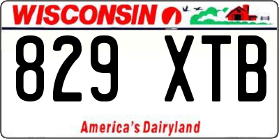WI license plate 829XTB