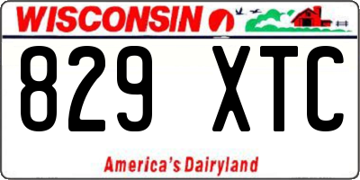 WI license plate 829XTC