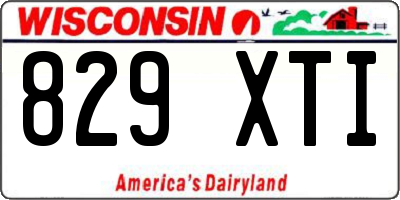 WI license plate 829XTI
