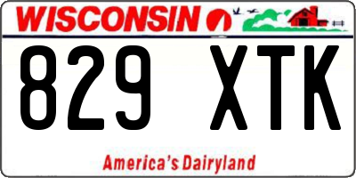 WI license plate 829XTK