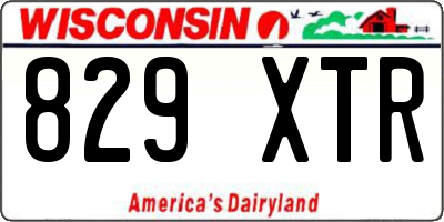 WI license plate 829XTR