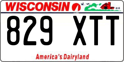 WI license plate 829XTT