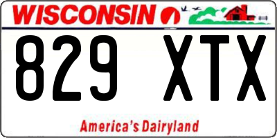 WI license plate 829XTX