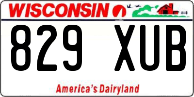 WI license plate 829XUB