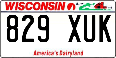 WI license plate 829XUK
