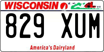 WI license plate 829XUM