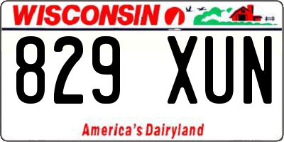 WI license plate 829XUN