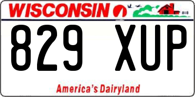 WI license plate 829XUP