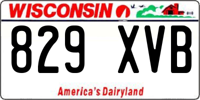 WI license plate 829XVB