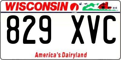 WI license plate 829XVC