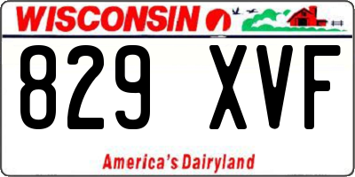 WI license plate 829XVF