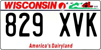 WI license plate 829XVK