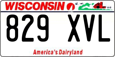 WI license plate 829XVL