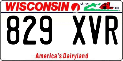 WI license plate 829XVR
