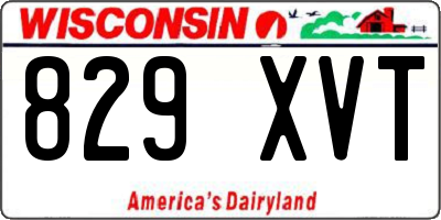 WI license plate 829XVT