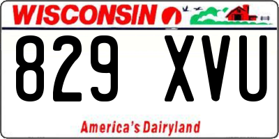 WI license plate 829XVU