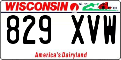 WI license plate 829XVW
