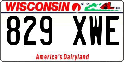 WI license plate 829XWE