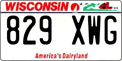 WI license plate 829XWG