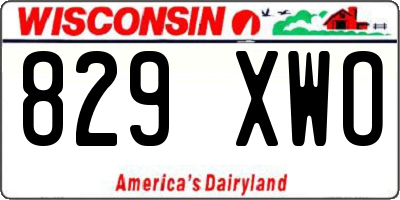 WI license plate 829XWO