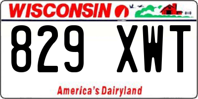 WI license plate 829XWT