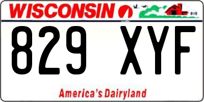 WI license plate 829XYF