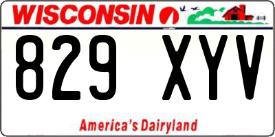 WI license plate 829XYV