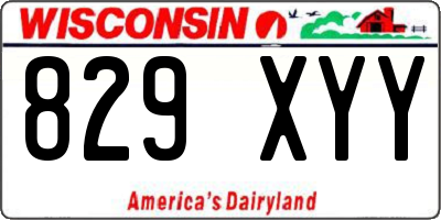 WI license plate 829XYY